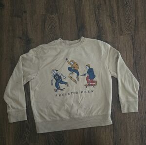 Old Navy Kids Tan Skeleton Crew Sweatshirt